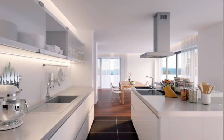 Geräumiges moderne offene wohnzimmer offene kche